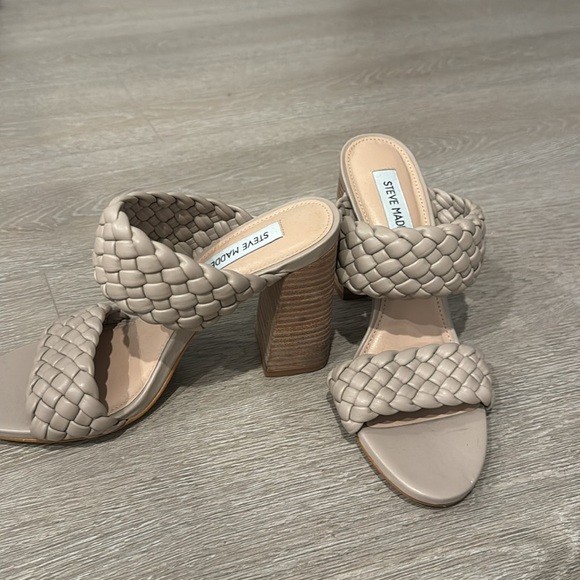 Steve Madden tiello braided heel -nude taupe size 7.5 - Picture 3 of 6
